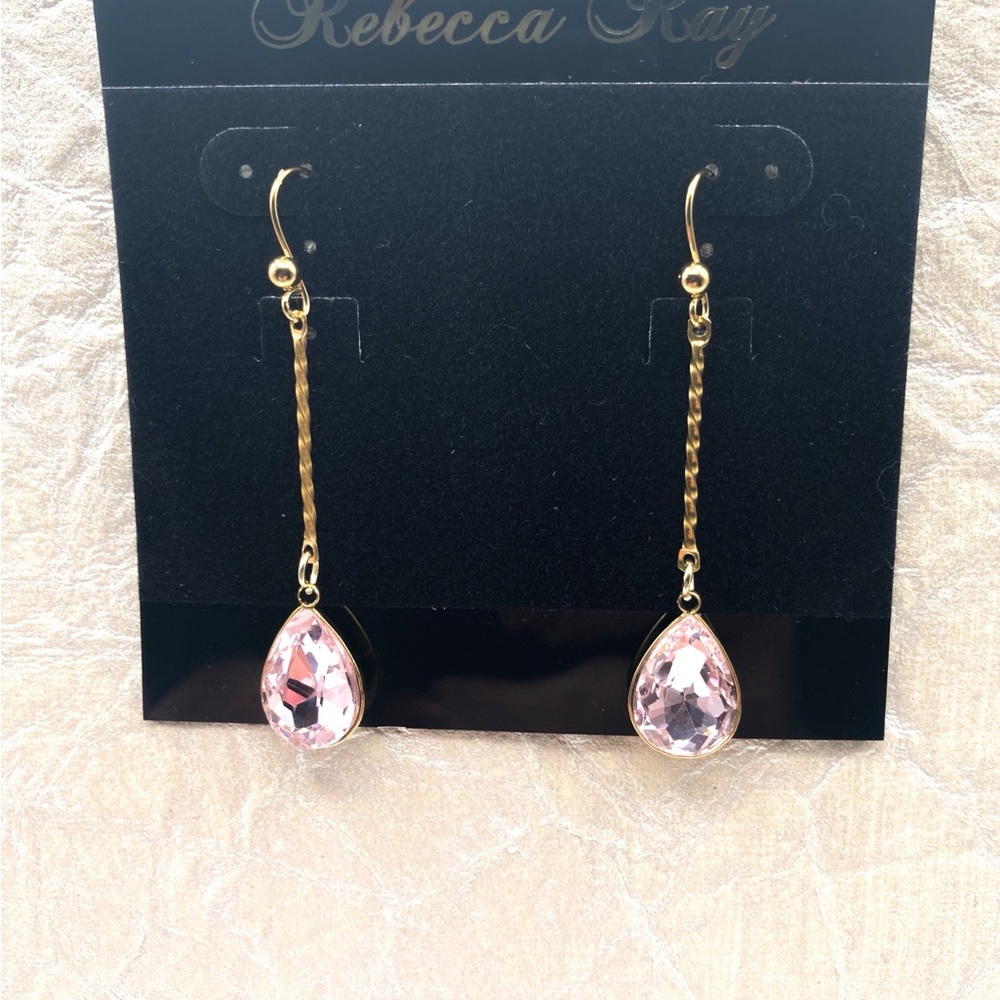 Rose Pink Crystal Teardrop
